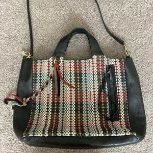 Women's Vince Camuto Purse w/ Shoulder Strap - Black Colorful Woven Front